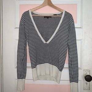 Ben Sherman black and white houndstooth pullover sweater